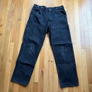 Wild ass black double knee jeans